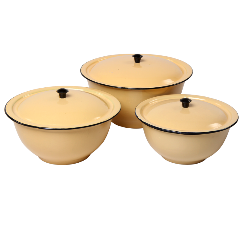New World Enamel Footed Bowl Plain/Decorated - Big5 Cookware Factory Shop
