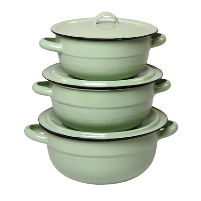 New World Enamel Vegetable Dish Plain/Decorated - Big5 Cookware Factory Shop