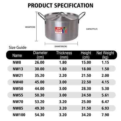 Bon Voyage Extra Heavy Duty Catering Pot individual - Big5 Cookware Factory Shop