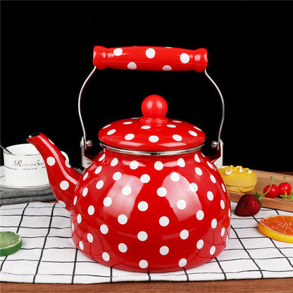 Agate Royal Enamel Flat Bottom Tea Pot Teapot with Strainer 1.5LT - Big5 Cookware Factory Shop