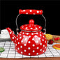 Agate Royal Enamel Flat Bottom Tea Pot Teapot with Strainer 1.5LT - Big5 Cookware Factory Shop