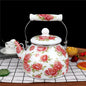Agate Royal Enamel Flat Bottom Tea Pot Teapot with Strainer 1.5LT - Big5 Cookware Factory Shop