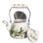 Agate Royal Enamel Flat Bottom Tea Pot Teapot with Strainer - Big5 Cookware Factory Shop