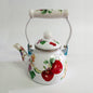 Agate Royal Enamel Flat Bottom Tea Pot Teapot with Strainer - Big5 Cookware Factory Shop