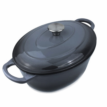 BV Cast Iron Oval Casserole Pot 28cm - Big5 Cookware Factory Shop