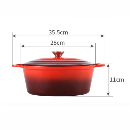 BV Cast Iron Oval Casserole Pot 28cm - Big5 Cookware Factory Shop