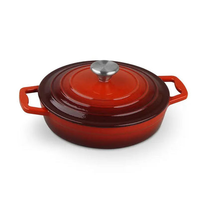 La Cocina Cast Iron Shallow Casserole 22cm 1.9L (one pot only) - Big5 Cookware Factory Shop