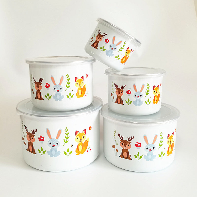 Agate Enamel Round Storage Box Set 10pc - Tall Version - Big5 Cookware Factory Shop