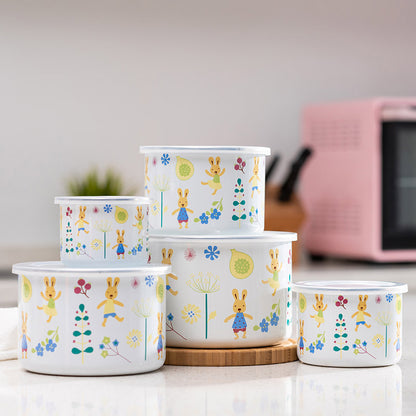 Agate Enamel Round Storage Box Set 10pc - Tall Version - Big5 Cookware Factory Shop