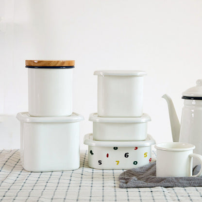 Agate Premier Quality Enamel Square Canister with Lid Decor - Big5 Cookware Factory Shop