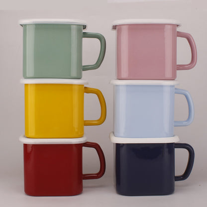 Enamel Square Storage Box with Lid 14cm - Big5 Cookware Factory Shop