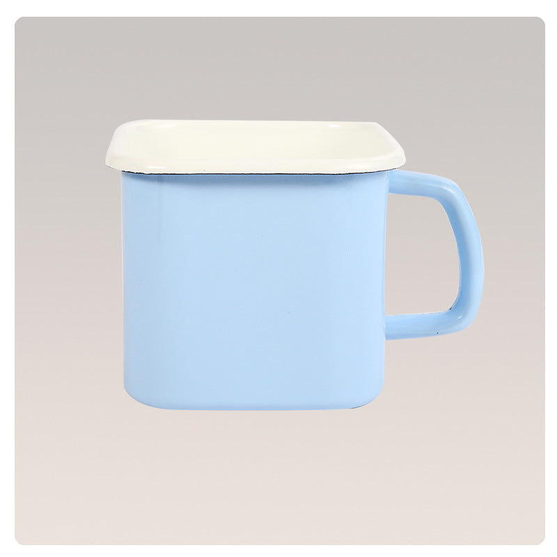 Enamel Square Storage Box with Lid 14cm - Big5 Cookware Factory Shop