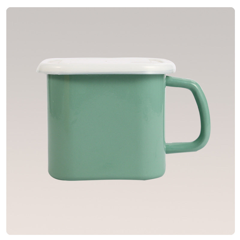 Enamel Square Storage Box with Lid 14cm - Big5 Cookware Factory Shop
