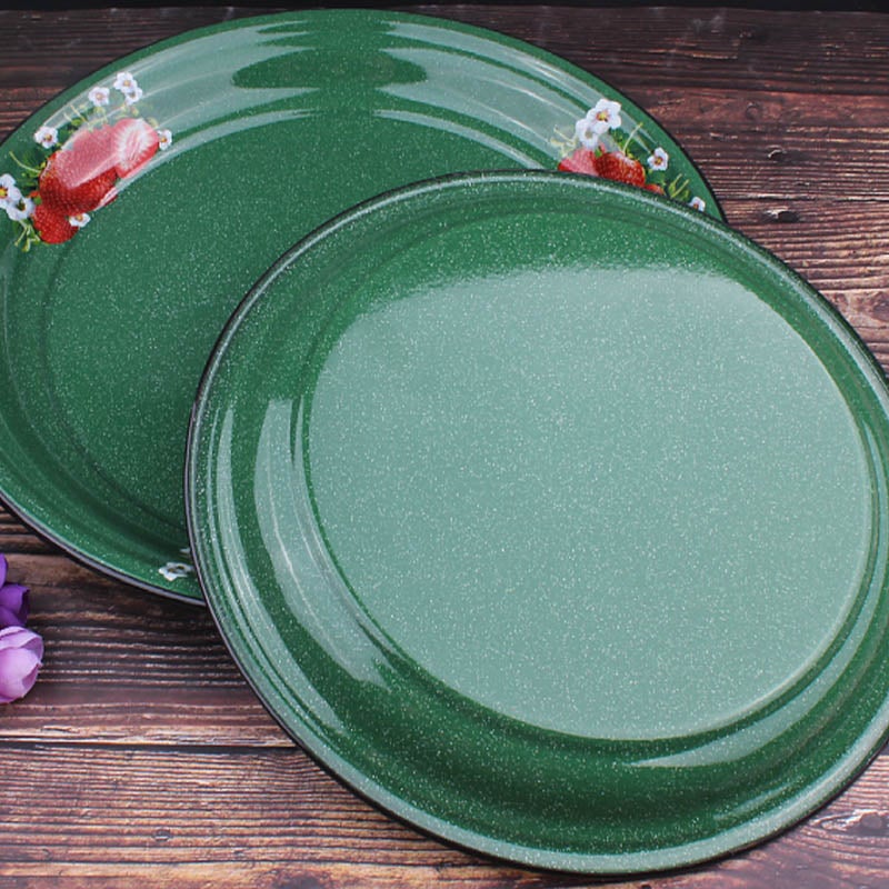 Vintage agate tray　W17.5cm Lサイズ Agate Vintage Enamel Decorated Serving Tray / Food Plate | Big5