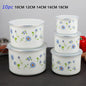 Agate Enamel Round Storage Box Set 10pc - Tall Version - Big5 Cookware Factory Shop