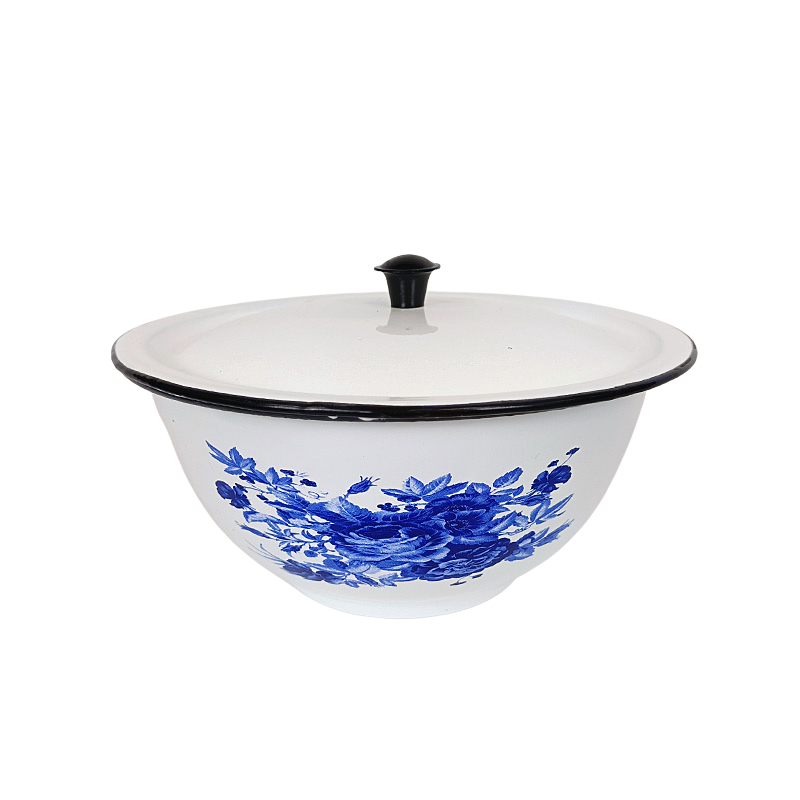 New World Enamel Footed Bowl Plain/Decorated - Big5 Cookware Factory Shop
