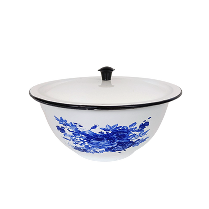 New World Enamel Footed Bowl Plain/Decorated - Big5 Cookware Factory Shop