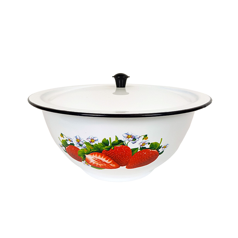 New World Enamel Footed Bowl Plain/Decorated - Big5 Cookware Factory Shop