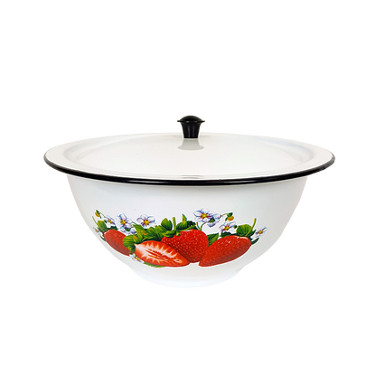 New World Enamel Footed Bowl Plain/Decorated - Big5 Cookware Factory Shop