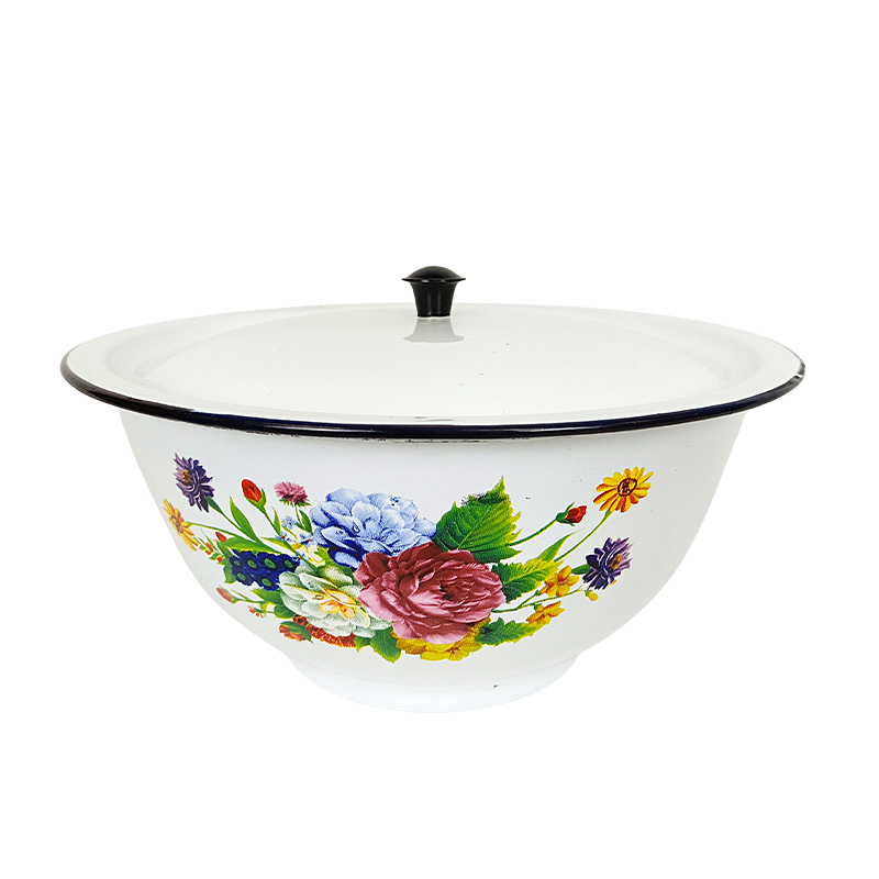 New World Enamel Footed Bowl Plain/Decorated - Big5 Cookware Factory Shop