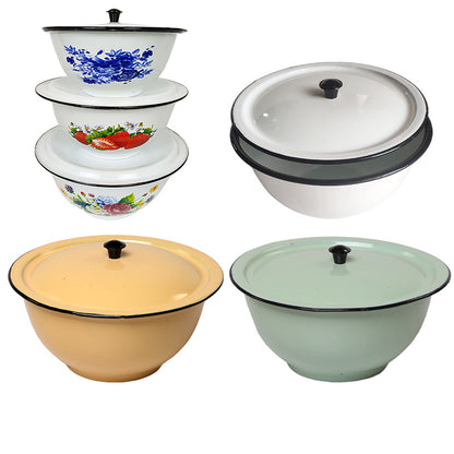New World Enamel Footed Bowl Plain/Decorated - Big5 Cookware Factory Shop