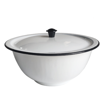 New World Enamel Footed Bowl Plain/Decorated - Big5 Cookware Factory Shop