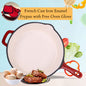 French Cast Iron Enamel Frypan Fry Pan with Free Gift Oven Glove - Big5 Cookware Factory Shop