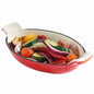 French Cast Iron Enamel Oval Baking Pan Lasagna Pan with Free Gift Oven Glove - Big5 Cookware Factory Shop
