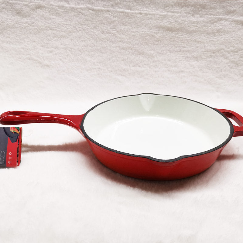 French Cast Iron Enamel Frypan Fry Pan with Free Gift Oven Glove - Big5 Cookware Factory Shop