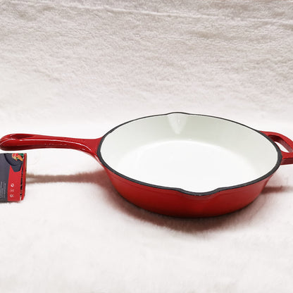 French Cast Iron Enamel Frypan Fry Pan with Free Gift Oven Glove - Big5 Cookware Factory Shop
