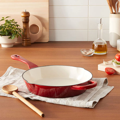 French Cast Iron Enamel Frypan Fry Pan with Free Gift Oven Glove - Big5 Cookware Factory Shop