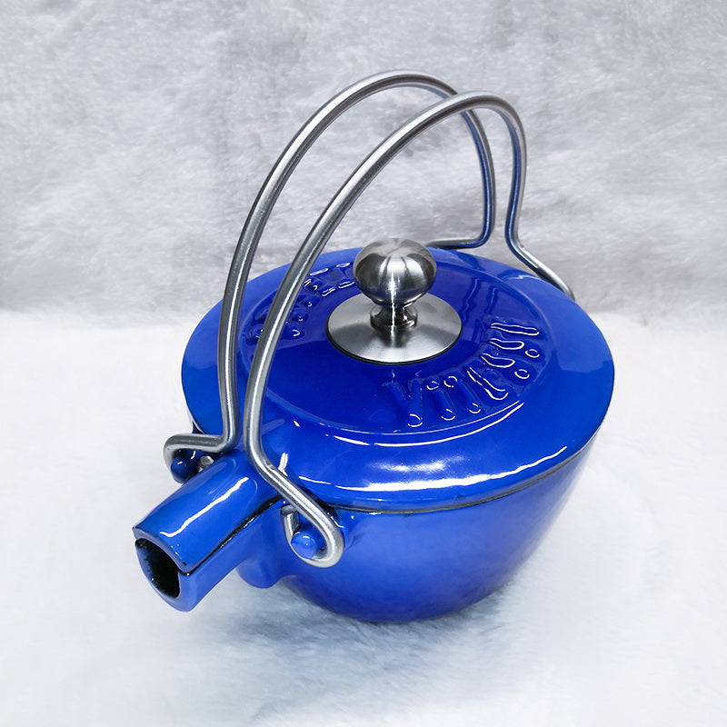 French Cast Iron Teapot Tea Pot Kettle 1150ml - Big5 Cookware Factory Shop