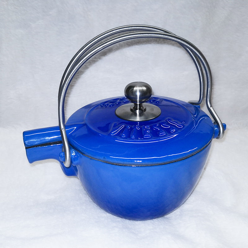 French Cast Iron Teapot Tea Pot Kettle 1150ml - Big5 Cookware Factory Shop