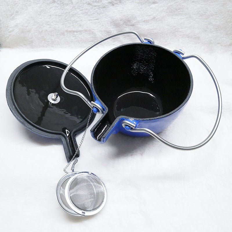 French Cast Iron Teapot Tea Pot Kettle 1150ml - Big5 Cookware Factory Shop
