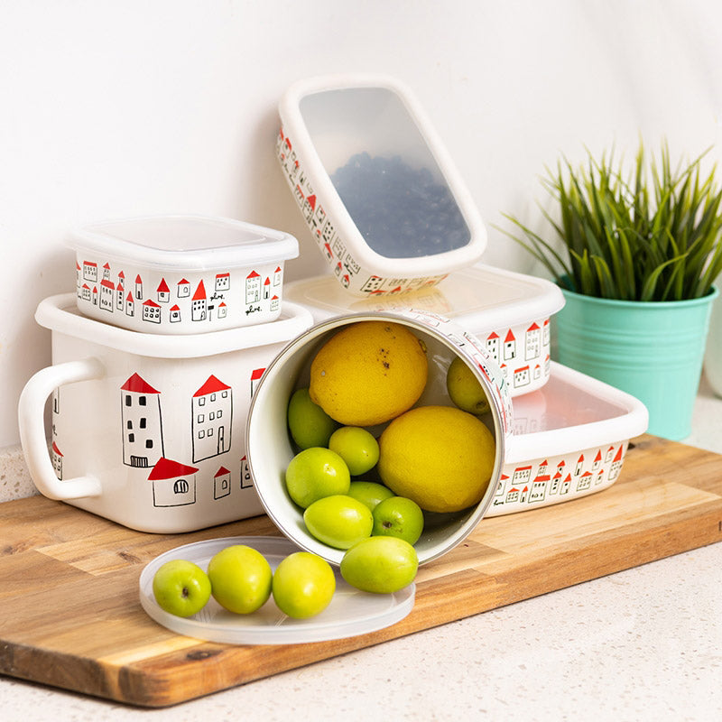 Imported - Agate Premier Quality Enamel Shallow Square Storage Box - Big5 Cookware Factory Shop