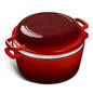 La Cocina Cast Iron 2 in 1 Casserole with Frypan Lid 26cm (one pot only) - Big5 Cookware Factory Shop