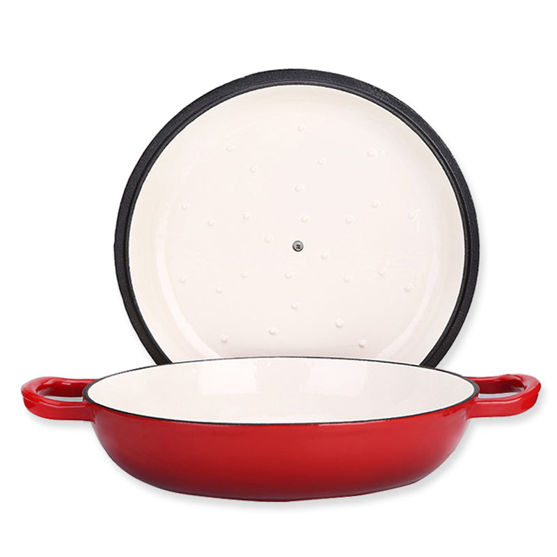 La Cocina Cast Iron Shallow Round Casserole Paella Pot 30cm 3.5L (one pot only) - Big5 Cookware Factory Shop