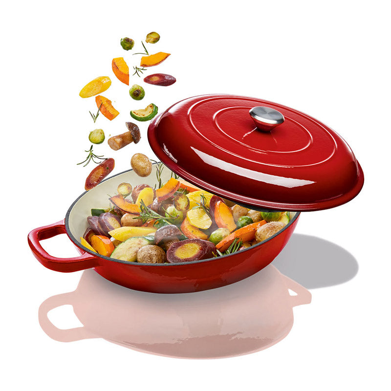 La Cocina Cast Iron Shallow Round Casserole Paella Pot 30cm 3.5L (one pot only) - Big5 Cookware Factory Shop