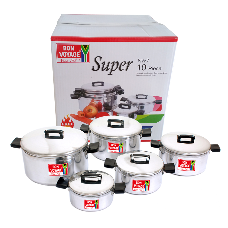 Bon Voyage NW7 10PC Pots Set with Bakelite Handles saucepan