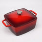 Free Shipping!!! BV Cast Iron Rectangular Casserole Pot 24cm - Big5 Cookware Factory Shop