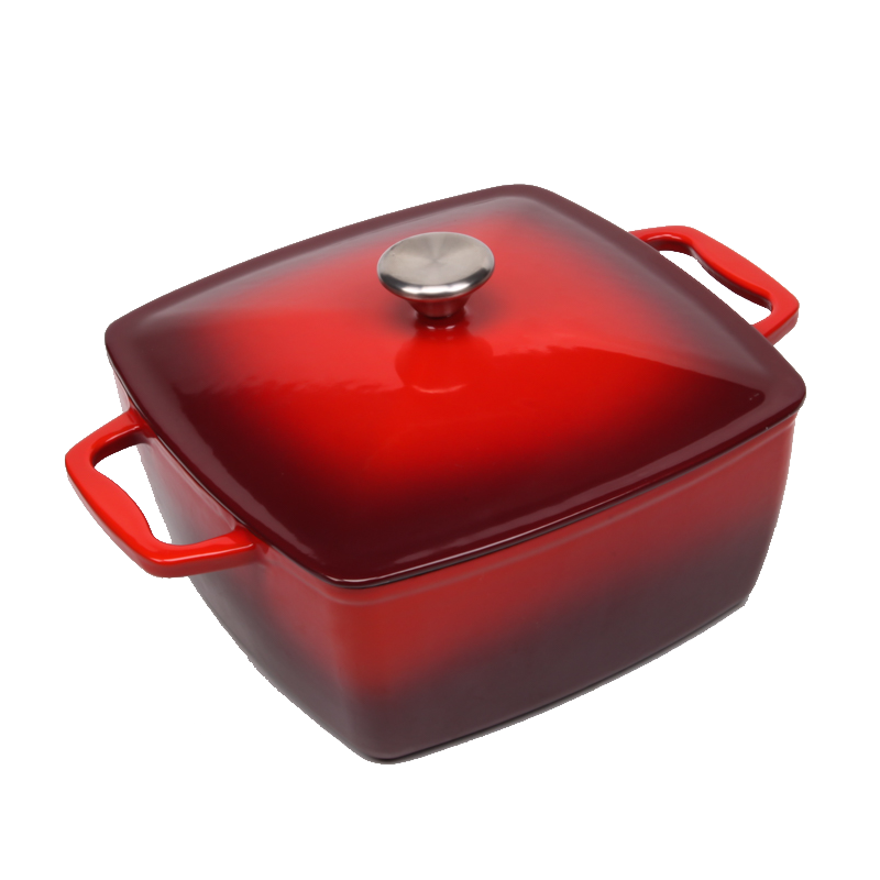 Free Shipping!!! BV Cast Iron Rectangular Casserole Pot 24cm - Big5 Cookware Factory Shop