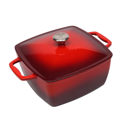 Free Shipping!!! BV Cast Iron Rectangular Casserole Pot 24cm - Big5 Cookware Factory Shop