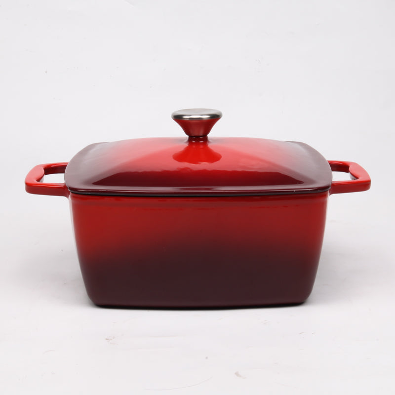 Free Shipping!!! BV Cast Iron Rectangular Casserole Pot 24cm - Big5 Cookware Factory Shop