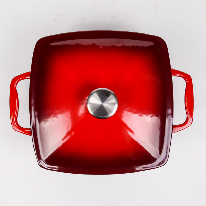 Free Shipping!!! BV Cast Iron Rectangular Casserole Pot 24cm - Big5 Cookware Factory Shop