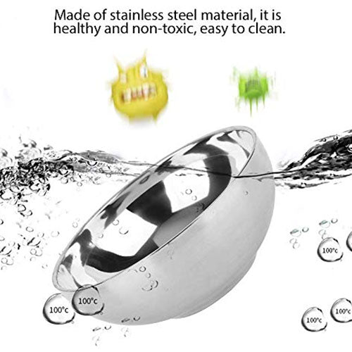 Stainless Steel  Double Walled Insulated 18cm Bowl - Perfect bowls for serving hot soup! - Big5 Cookware Factory Shop