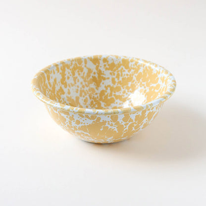 Marble Splatter Yellow Enamel Dinner Set Mug Plate Spoon Bowl Camping Set - Big5 Cookware Factory Shop