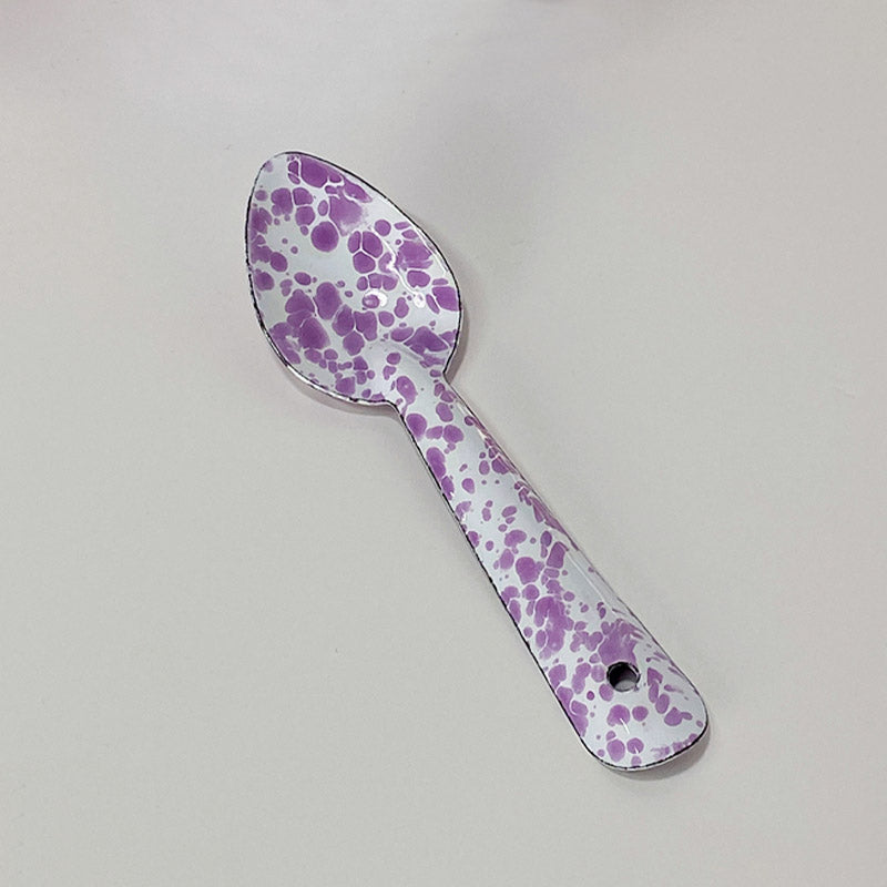 Marble Splatter Purple Enamel Dinner Set Mug Plate Spoon Bowl Camping Set - Big5 Cookware Factory Shop