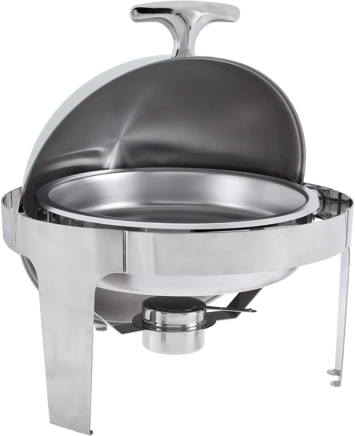 M8 BVC Stainless Steel Roll Top Round Chafing Dish with Stand - Big5 Cookware Factory Shop