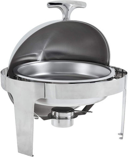 M8 BVC Stainless Steel Roll Top Round Chafing Dish with Stand - Big5 Cookware Factory Shop