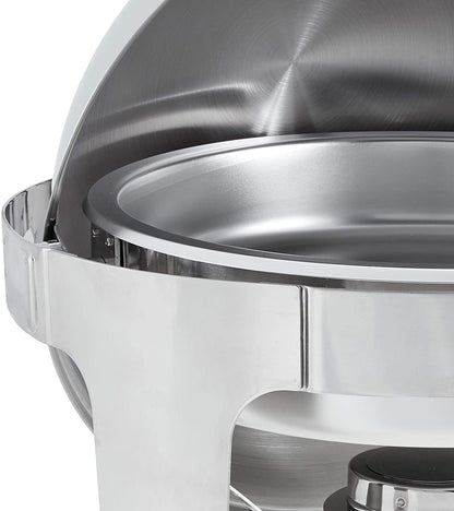M8 BVC Stainless Steel Roll Top Round Chafing Dish with Stand - Big5 Cookware Factory Shop